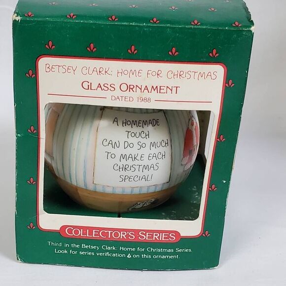 1988 Hallmark Betsey Clark “Home for Christmas” Glass Ornament – Collector’s Ser - Picture 1 of 6